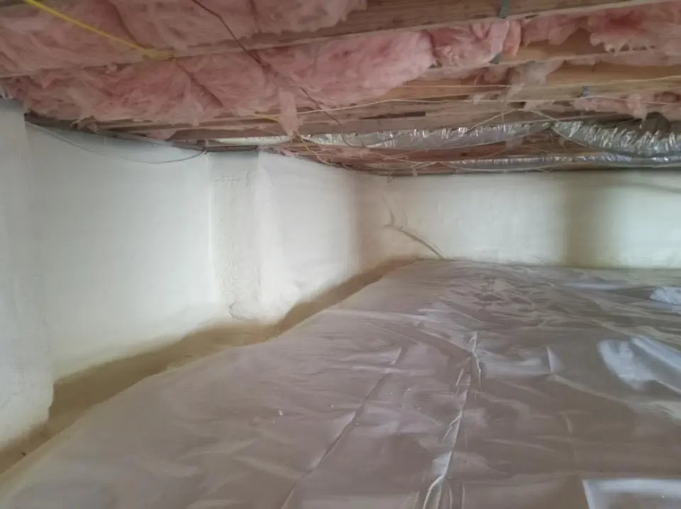 Crawl space encapsulation with closed-cell spray foam for Roof Waterproofing in West Lampeter